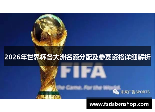 2026年世界杯各大洲名额分配及参赛资格详细解析