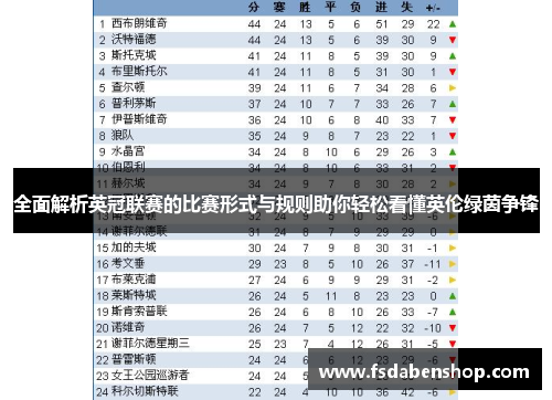 全面解析英冠联赛的比赛形式与规则助你轻松看懂英伦绿茵争锋